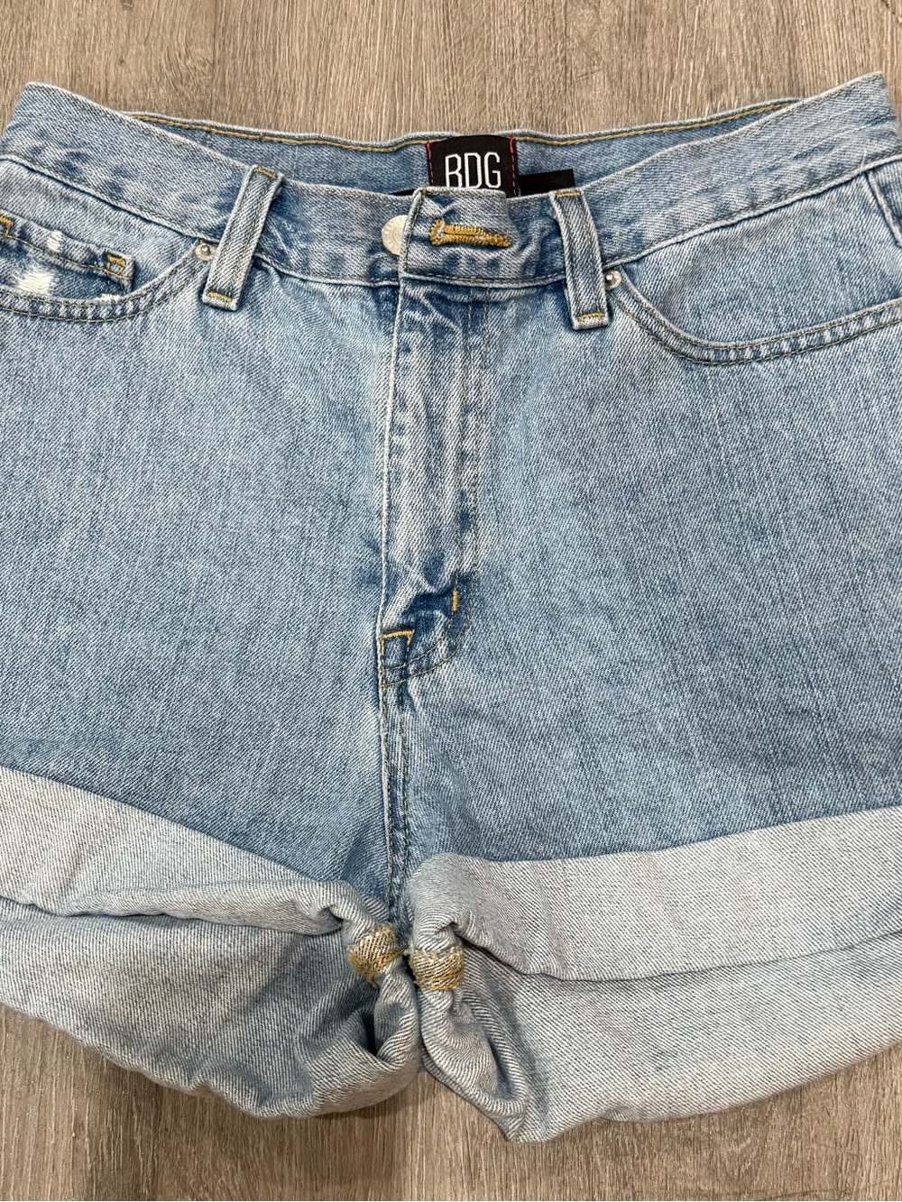 BDG Light Blue High-Rise Denim Shorts
